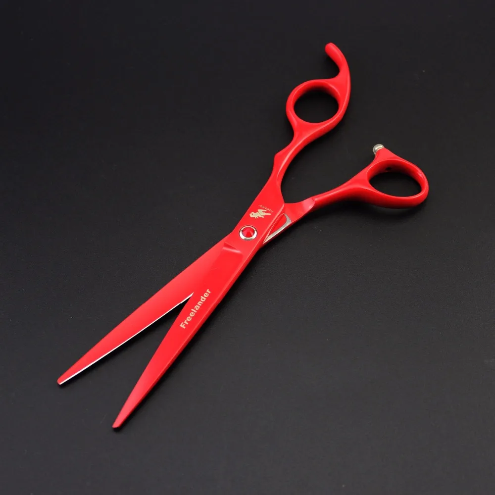 

7 inch red pet scissors hairdressing set 3 piece set combination thinning special scissors pet hairdressing tools