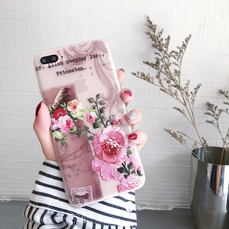 Чехол с цветком лотоса для iPhone 11 Pro Max XS XR X 8 7 6 6S Plus 5 5S SE рельефные 3d чехлы телефонов