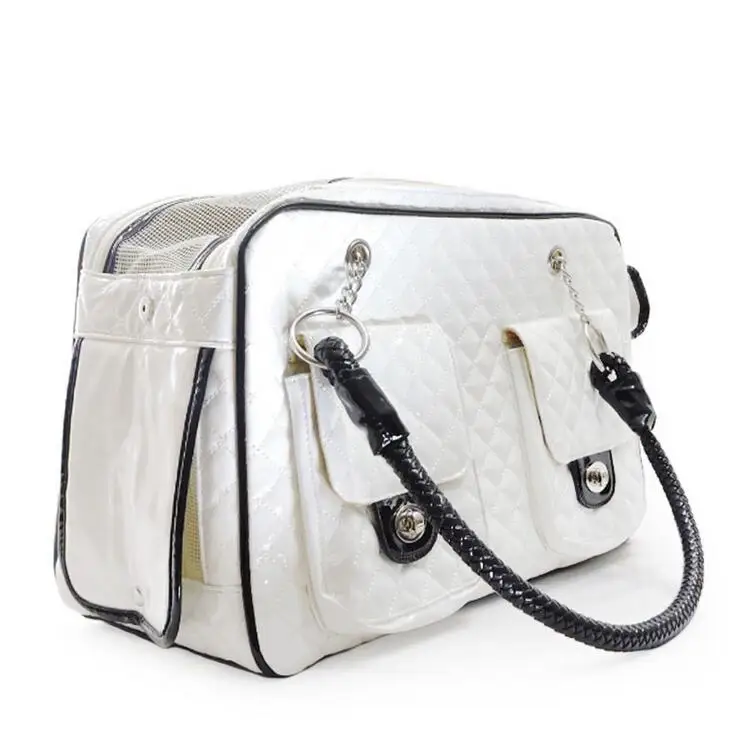 Королевское качество лакированная искусственная кожа переноска для домашних