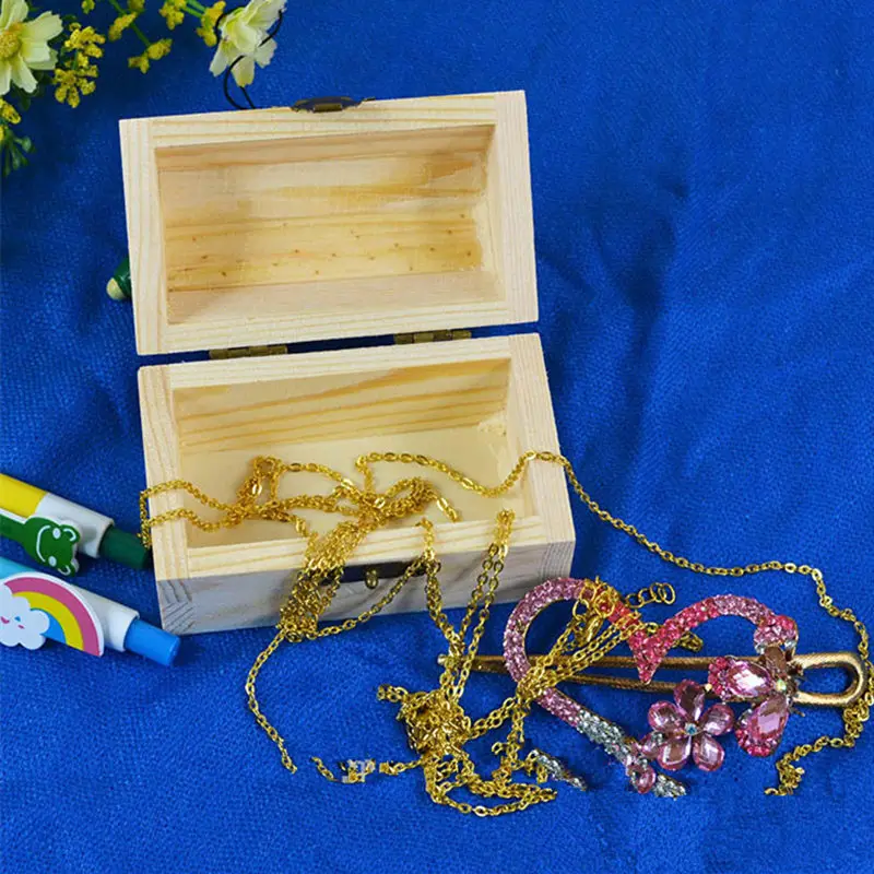 Wood Small Wooden Box With Lid and Lock Jewerally Storage Wedding Table Gift F20173291 | Дом и сад