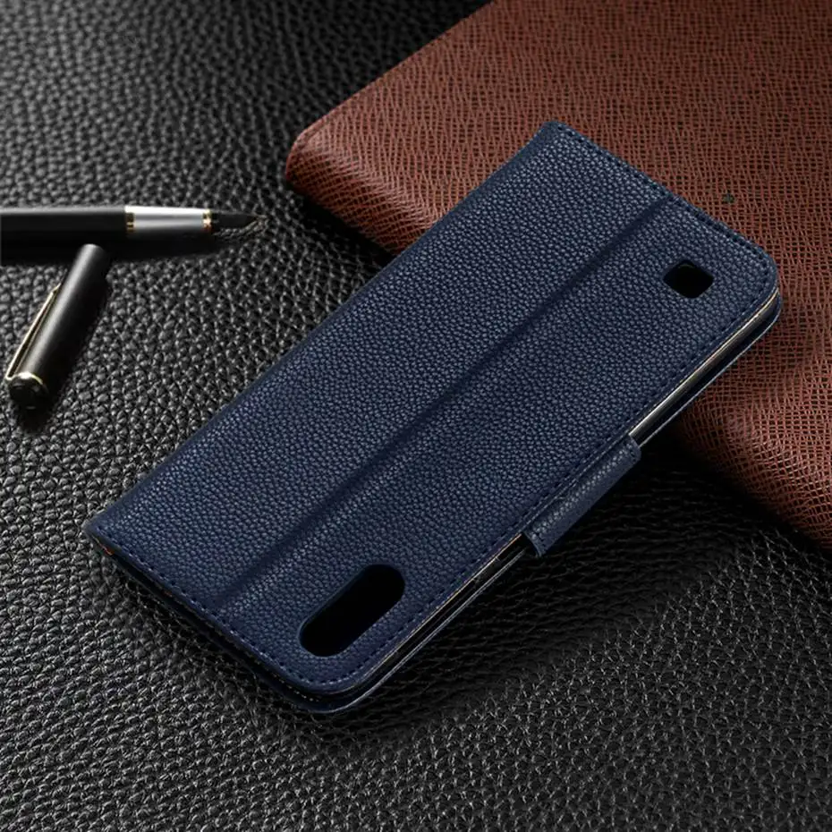 Flip Case For Samsung Galaxy A10 Luxury Litchi Stripes Wallet PU Leather Phone M10 Cover | Мобильные телефоны и