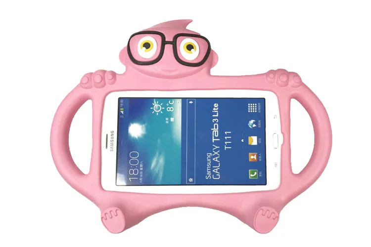 Детский мультяшный чехол EVA с очками для samsung Galaxy Tab 3 4 t211 T210 T230 T231 Lite T110 T113 Настольная подставка держатель задняя крышка+ стилус