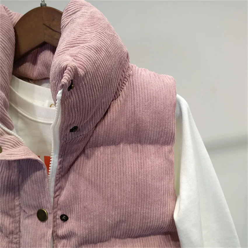 Женский вельветовый жилет Gowyimmes теплый короткий без рукавов из хлопка на осень и