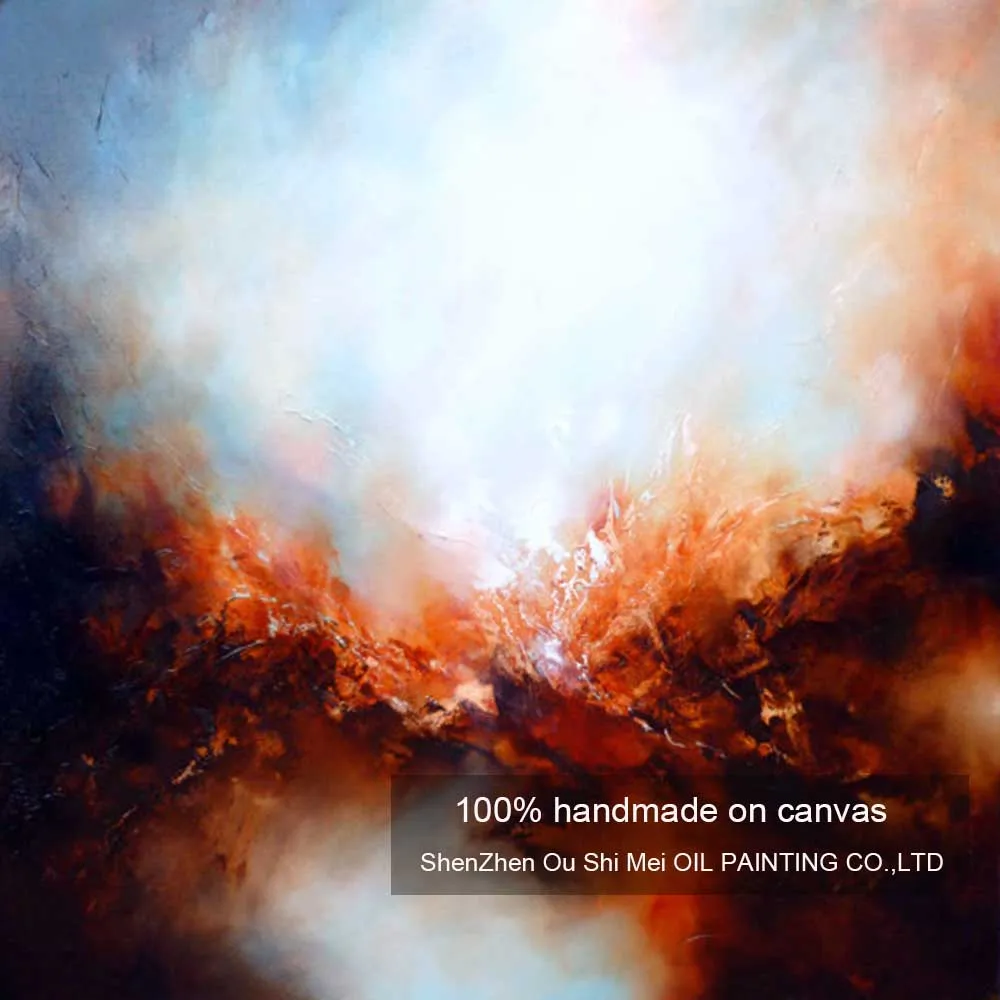 Ручная роспись простой современный красный грунт абстрактная живопись маслом на