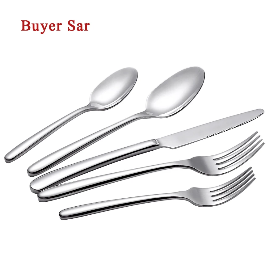 

20Piece Cutlery set Steel Luxury Dinnerware Set 18/10 Stainless Steel Quality European Tableware Laguiole fork Scoop Knife