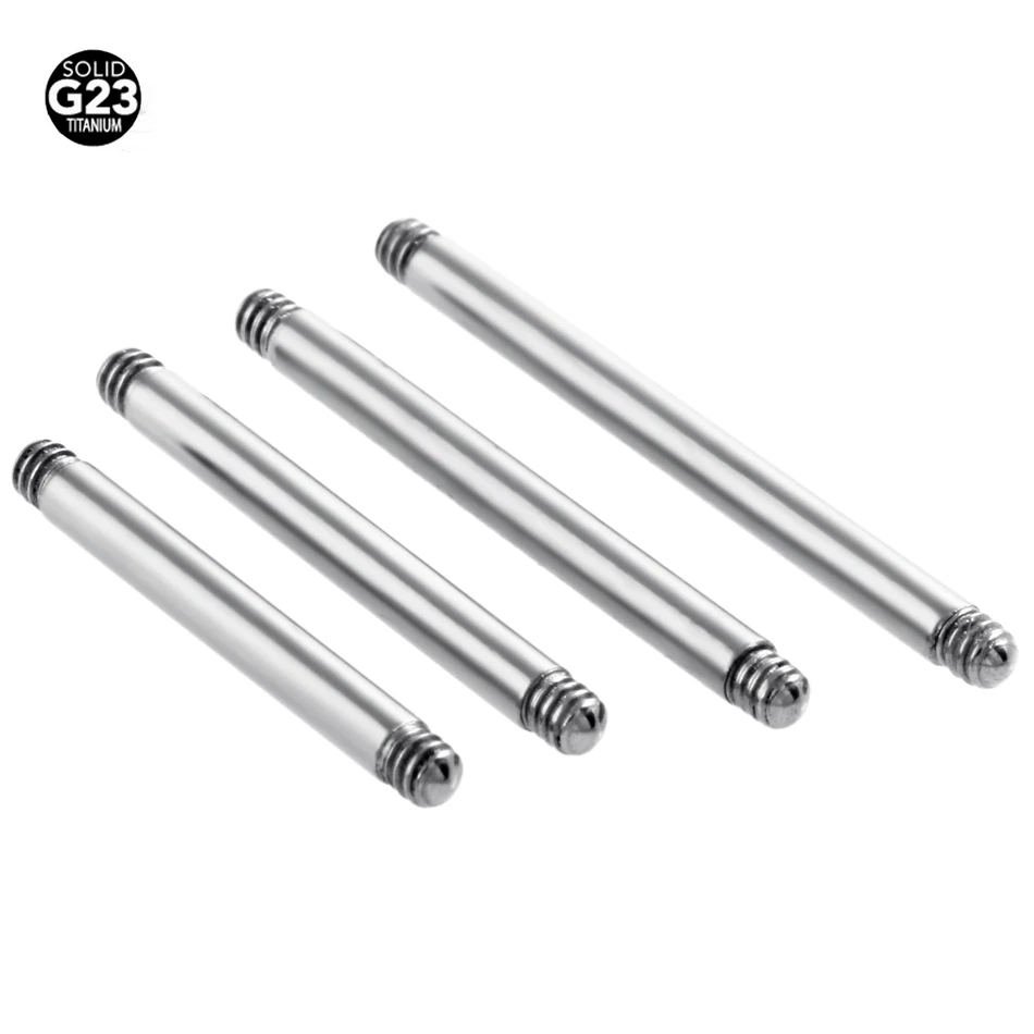 

50Pcs/Lot 16G G23 Solid Titanium Bar Thread Post 16G Straight Barbell Bar Accessories Of Piercing Different Length Available