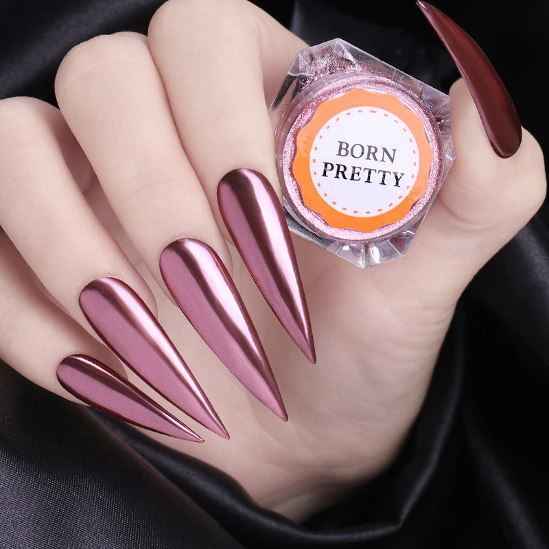 BORN PRETTY зеркальный блеск для ногтей серебристый золотой черный Мерцающий Пигмент