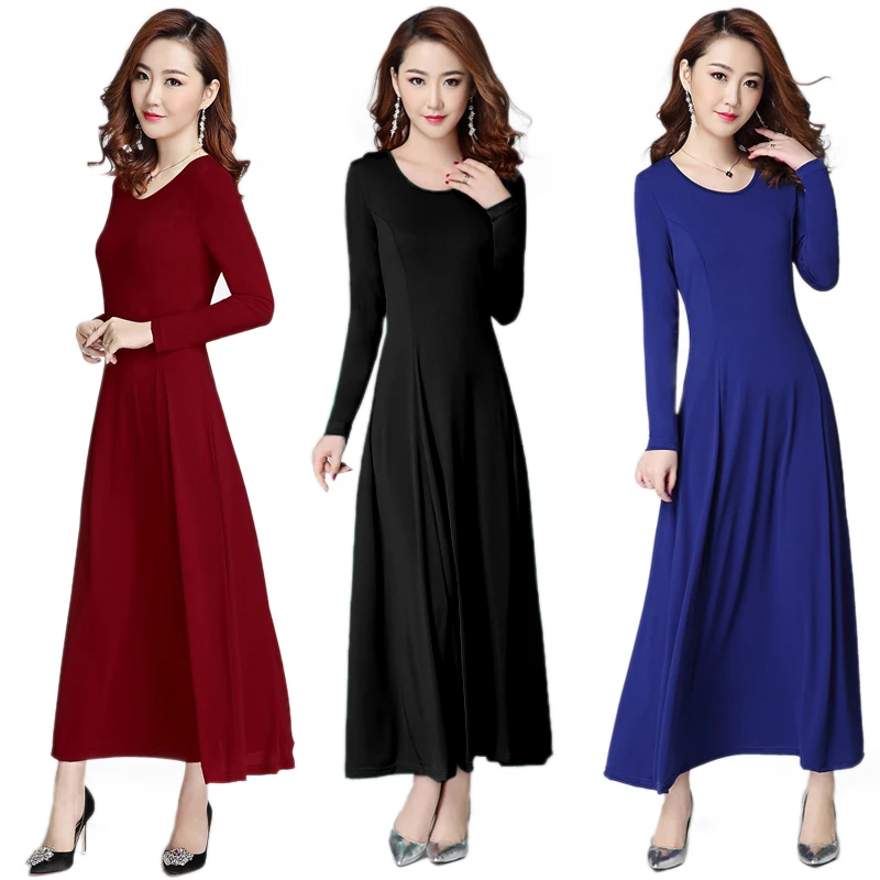 Женское платье с длинным рукавом на осень/зиму