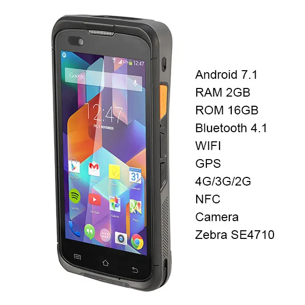 standard IssyzonePOS PDA Android 7,1 прочный pos-терминал ручной сканер штрих-кода Zebra 2D NFC 4G WiFi gps считыватель штрих-кодов управление PDA - Цвет: standard