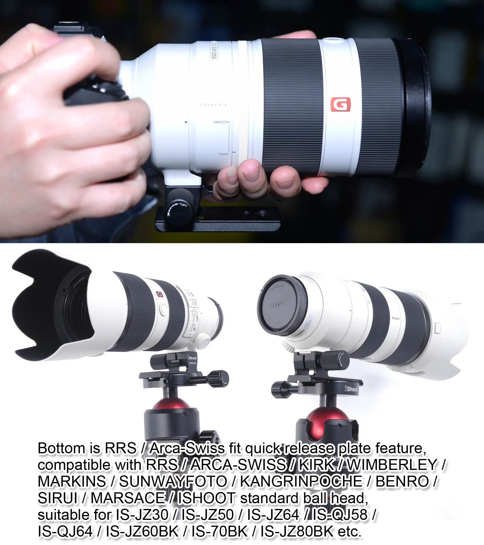 Опорное кольцо для объектива штатив Сменное основание Подставка Sony FE 70 200/2.8GM OSS 100
