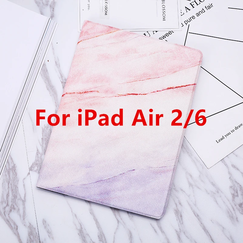 Pink Air 2 Для iPad 9,7 чехол A1893 из искусственной кожи с мрамором, умный чехол с функцией автоматического сна/пробуждения для iPad 2/3/4 Air 1 2 Mini 1 2 3 4 Funda - Цвет: Pink Air 2