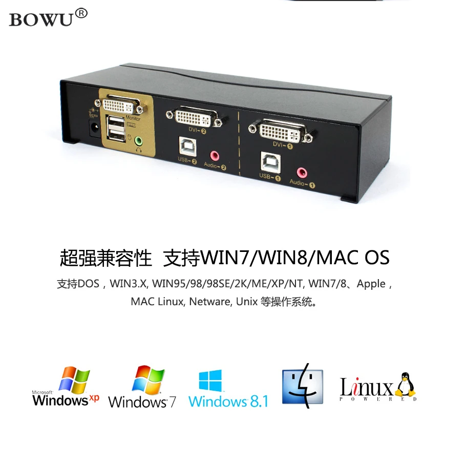 Переключатель KVM 2 порта с аудио автоматический переключатель Hotkey USB мышь и