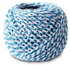 Sky blue and white 2 мм* 18 м двойной цвет Бейкер веревки витой шпагат хлопок шнур, веревка для ручной работы поставки рождественские украшения подарочная упаковка - Цвет: Sky blue and white