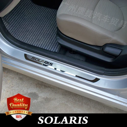 Накладка на порог двери из нержавеющей стали подходит для HYUNDAI SOLARIS 2010- SOLARIS - Цвет: Solaris1 2010-2015
