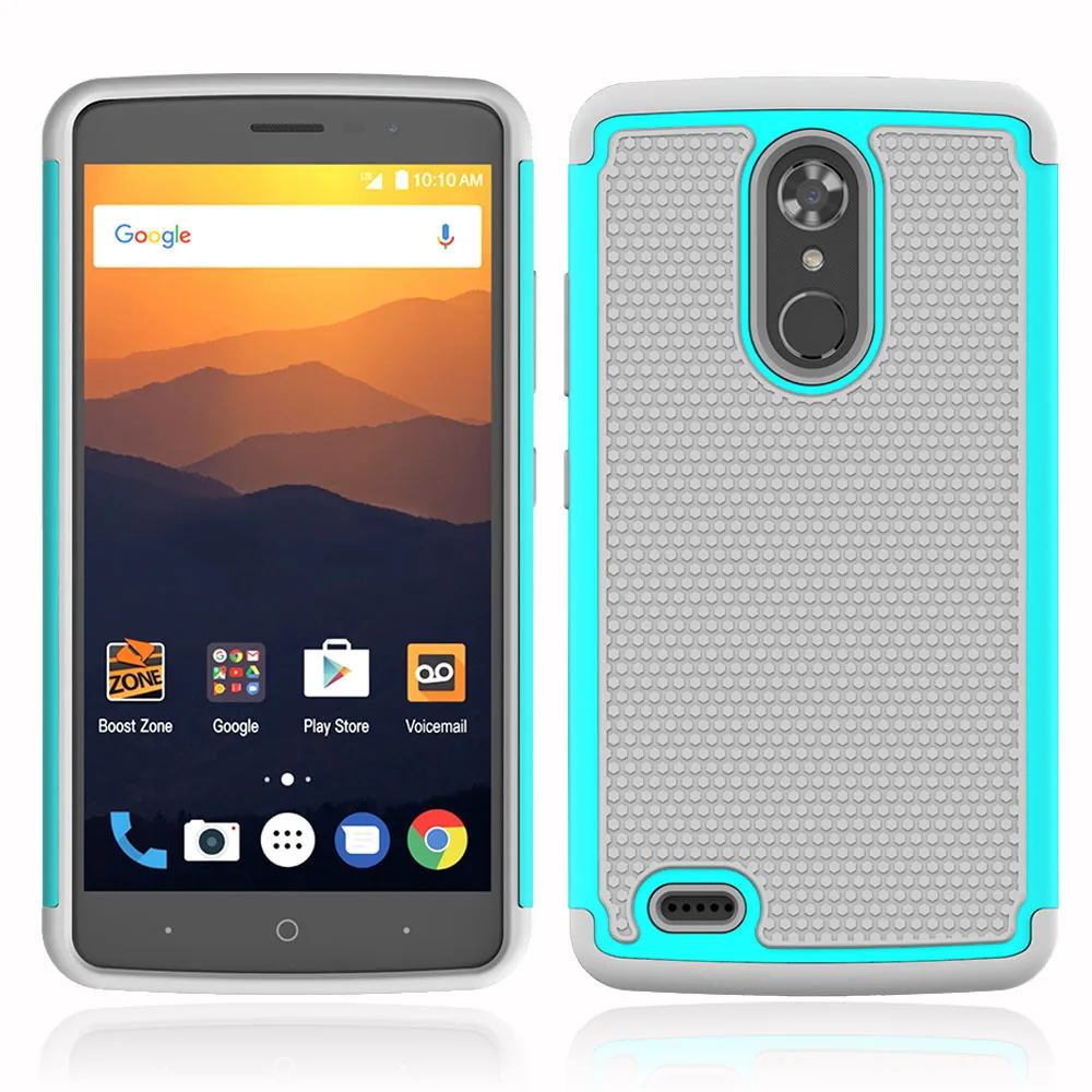 Сверхпрочный Гибридный Прочный чехол для ZTE Max XL двухслойный Жесткий ПК ТПУ