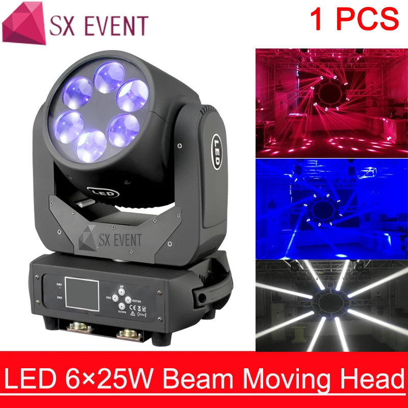 6x25 Вт супер луч движущийся головной светильник led Ultimate вращение объектива