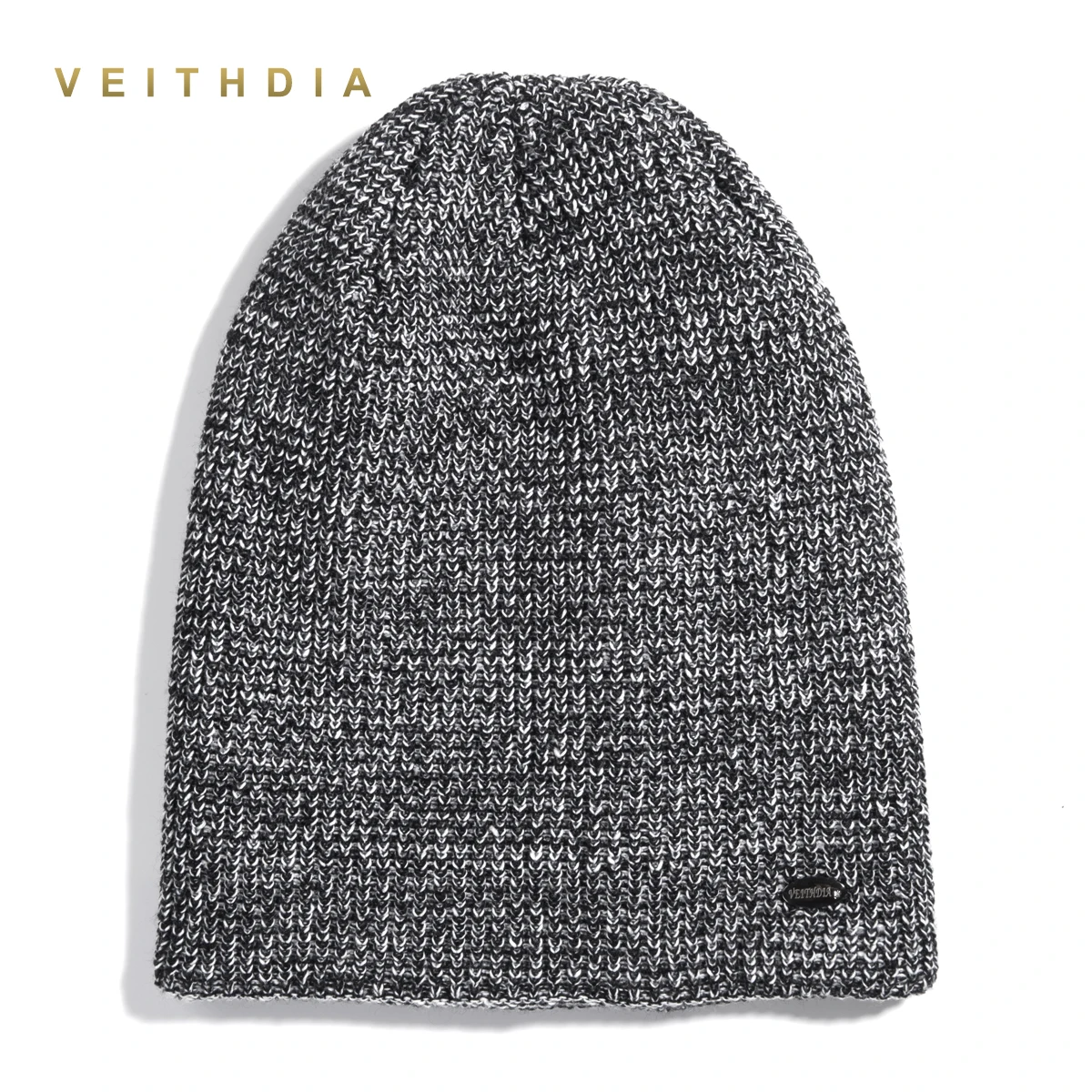VEITHDIA двухслойные шапки Skullies для мужчин вязаные плюс бархатные Лоскутные цветные