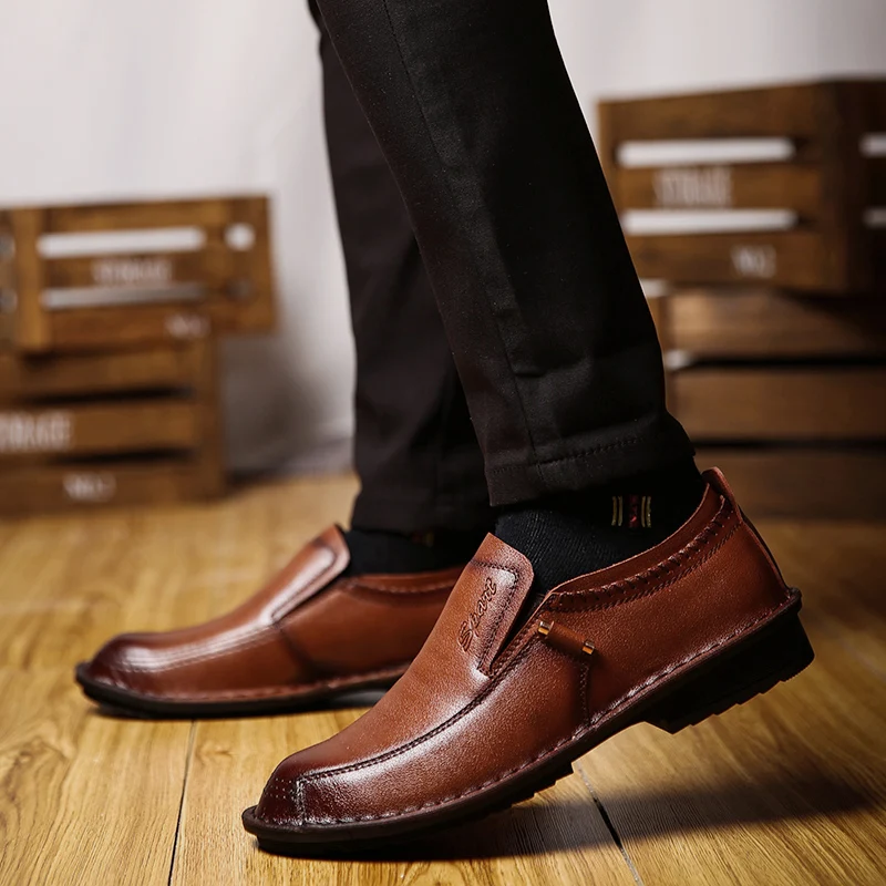 SITAILE Повседневная Бизнес Англия Trend человека Кисти Кожаные Ботинки Все Матч Elegnt