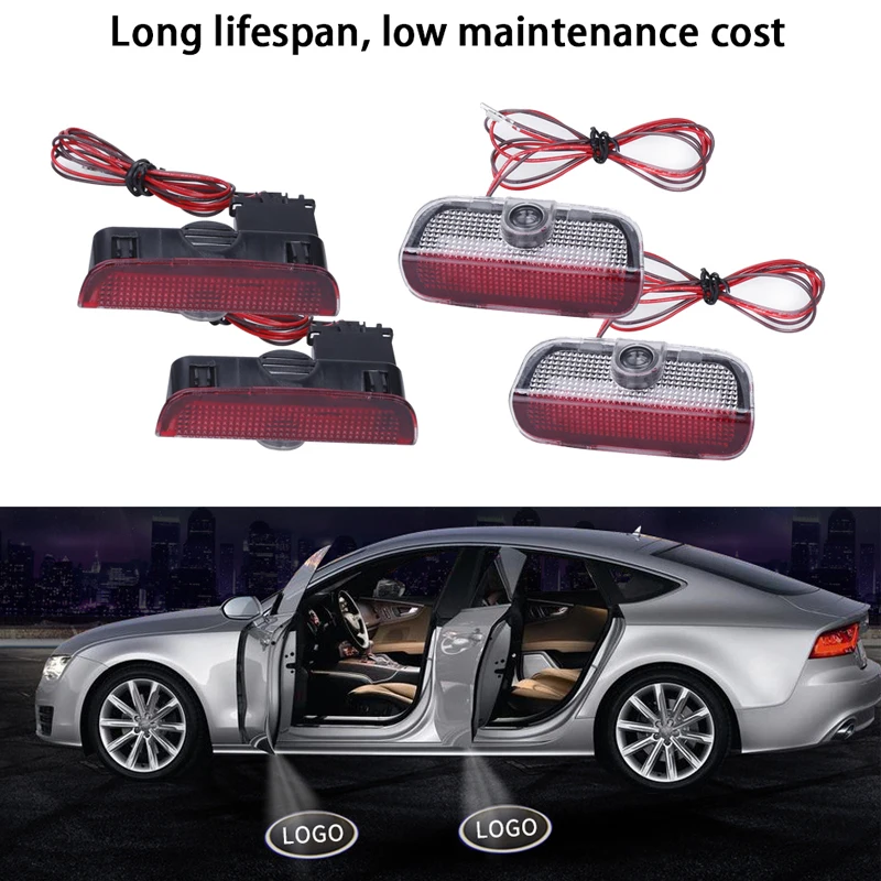 12V Красный Автомобильный бортовой светильник логотип затемненный Led дверь