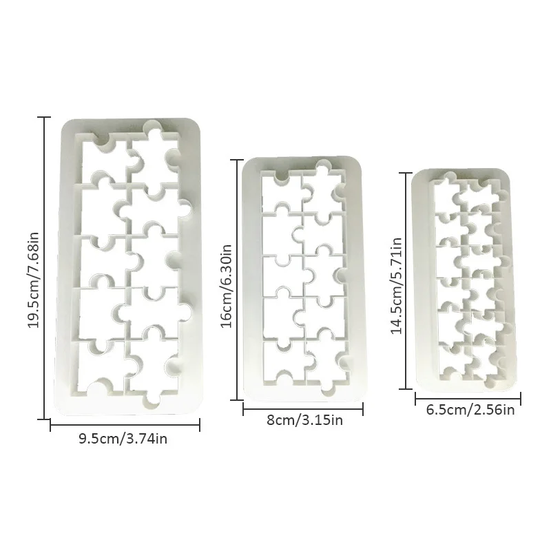 3 шт. геометрическая форма пазла для печати помадки печенья подставка
