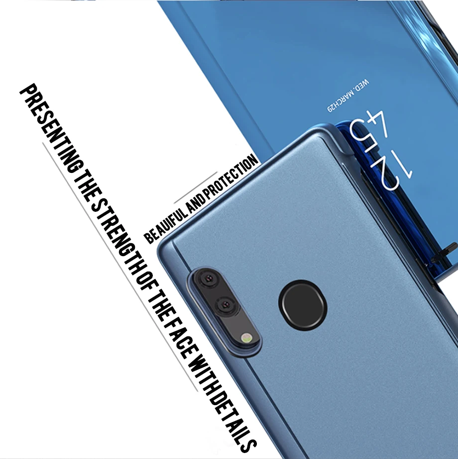 Умный зеркальный флип-чехол для samsung Galaxy A30 A50 A10 S8 S9 Plus Note 9 8 чехол для A3 A5 A7 A6 A8 плюс S7 крышка чехол s