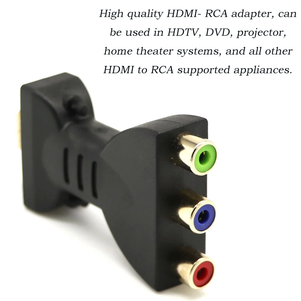 Позолоченный HDMI штекер для 3 RGB RCA видео аудио адаптер AV компонентный конвертер 720P