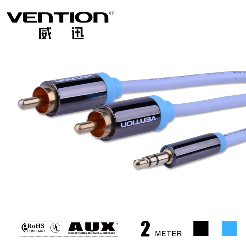 RCA кабель Vention с 2rca на 3 5 мм аудиокабель rca разъемом папа aux для усилителя телефона