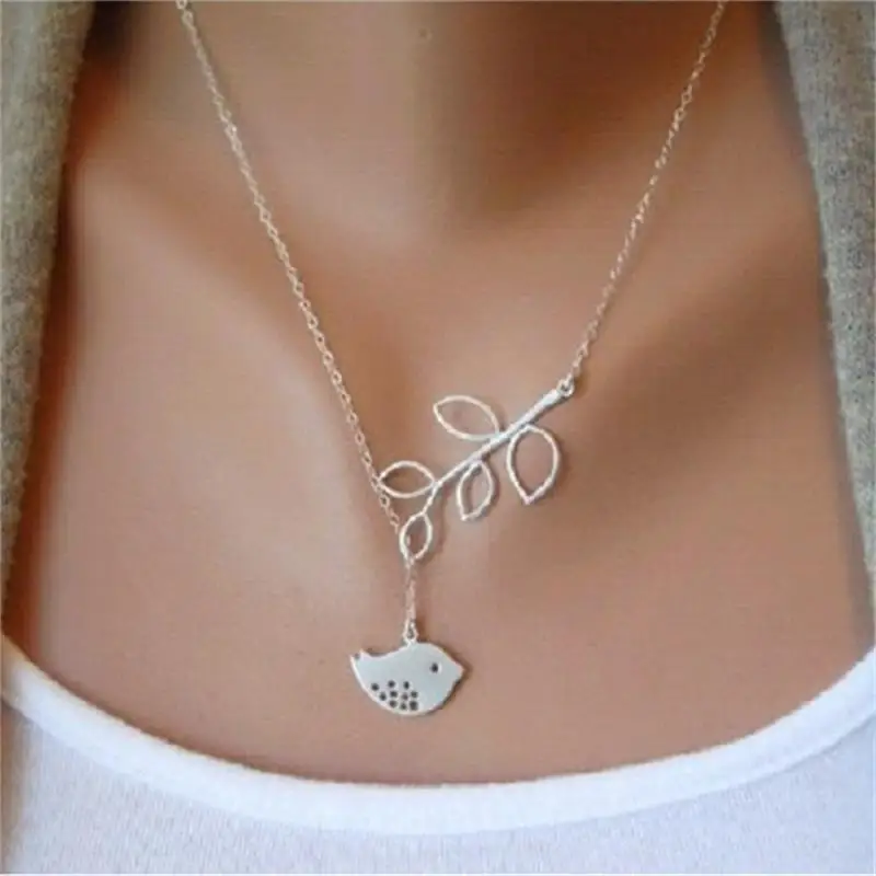 Новое ожерелье с птичкой и ветками дерева цепочка для ключицы кисточкой