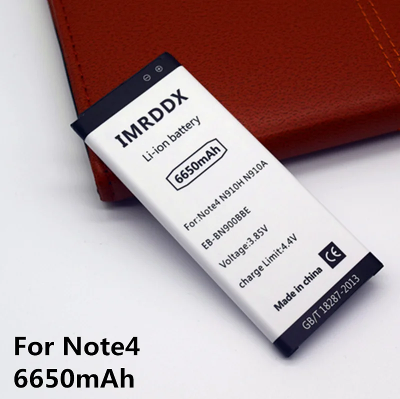 Imrddx 6650 мАч EB-BN910BBE Батарея для samsung Note 4 N910H N910A N910X N910V N910C N910U N910F N910T N910R Note4 тесто |