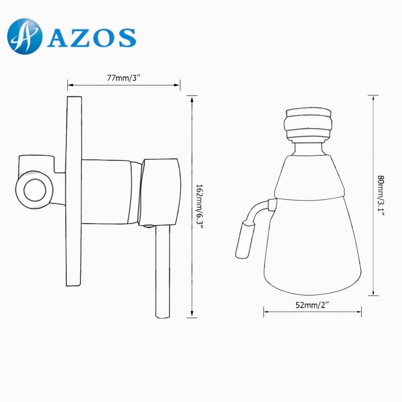 Полная комплектация корпуса клапана для ванной комнаты полированный