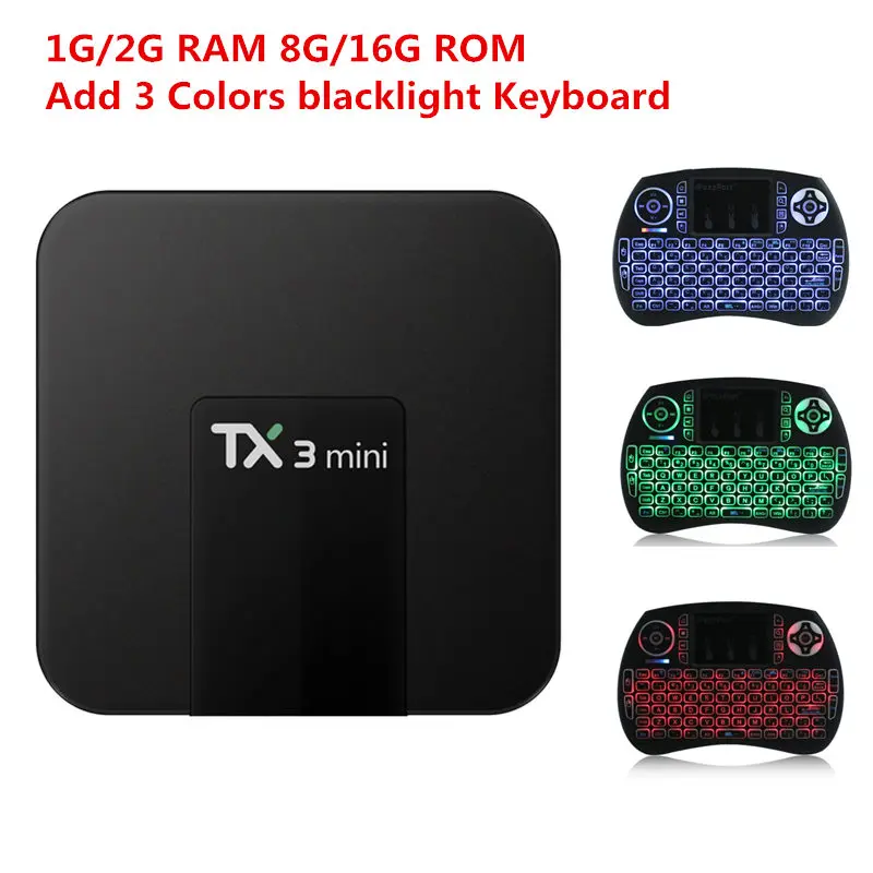 TX3 мини ТВ Box Android 7.1 S905W 2.4 ГГц wifi 1/2 ГБ Оперативная память 16 Встроенная Quad- core Мали-450