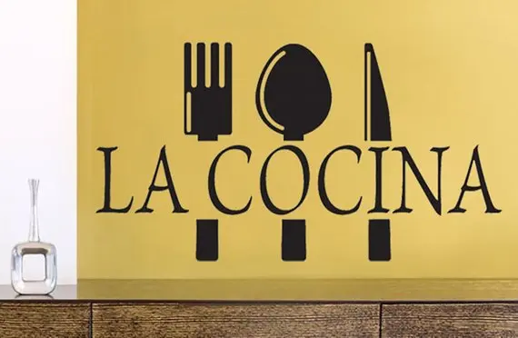La cocina Кук Цитата настенные Стикеры Обои для кухни декор комнаты|Наклейки на