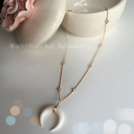 Женское ожерелье с подвеской в виде полумесяца XL140|crescent moon necklace|moon necklacecharm necklace |