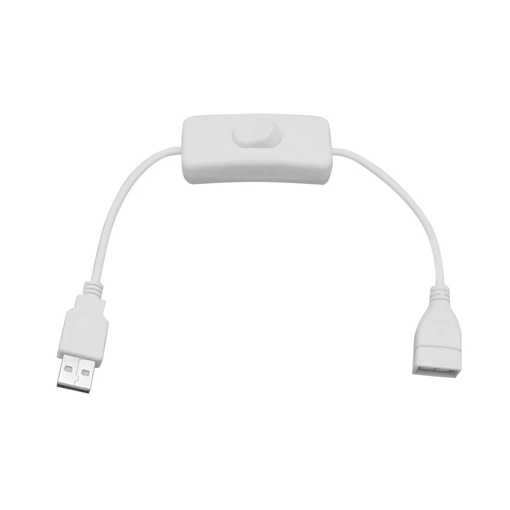 Белый Кабель USB со штыревыми соединителями и гнездовыми соединителями, вкл.-ВЫКЛ. Кабель, светодиодный светильник, линия питания 28 см - Цвет: Белый