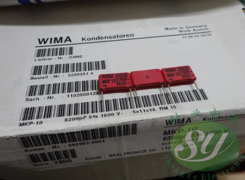 2020 hot sale 10pcs/20pcs WIMA MKP10 new 0.0082uF/1600V 8.2nf 8200pf 8n2 822 film capacitor 15M Audio capacitor free shipping