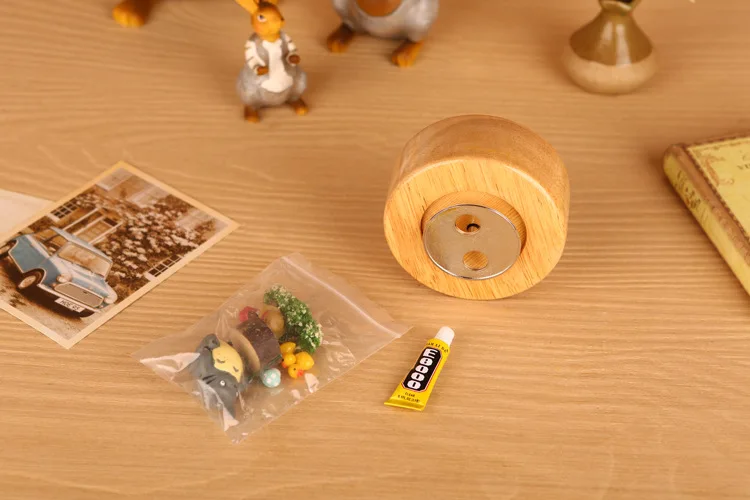 Kawaii DIY вращающиеся музыкальные коробки деревянная недорогая музыкальная