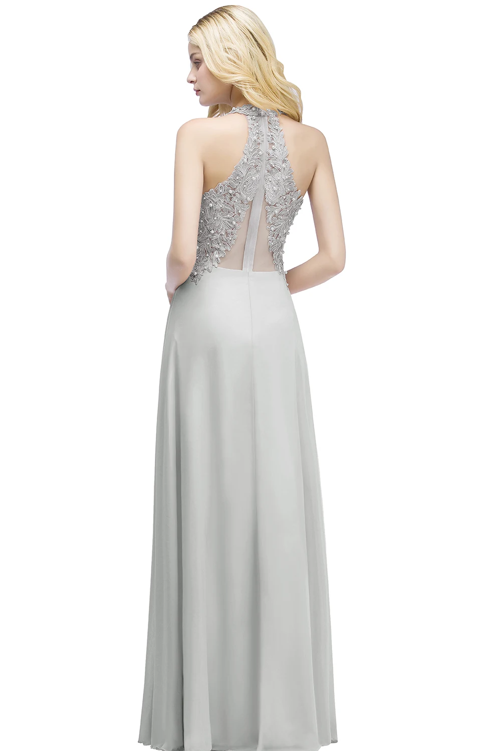 Robe demoiselle d'honneur Sexy V Neck Dusty Pink Lace Bridesmaid Dresses Long A Line Chiffon Pears Formal Prom Party Gowns