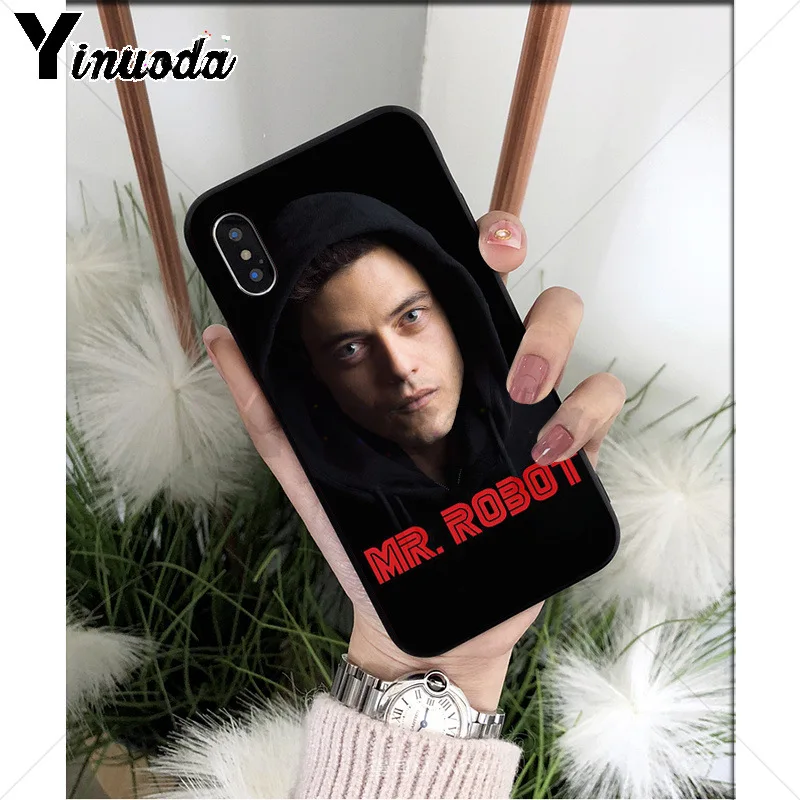 Мягкий чехол Yinuoda Mr Robot из ТПУ для сотового телефона Apple iPhone 8 7 6 6S Plus X XS MAX 5 5S SE XR
