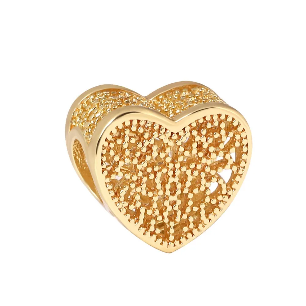 Подвеска сделай сам золотой цветок жизни пчела сердце цирконий медная бусина