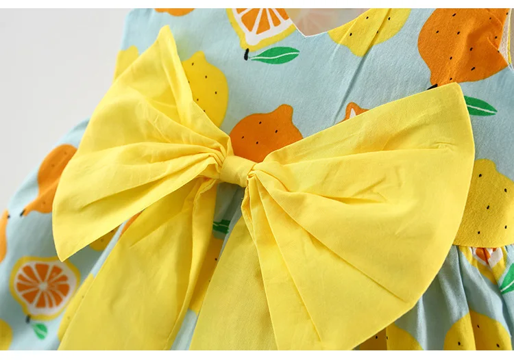 Fashion Summer Girl Dress Full Print Fruit Sleeveless Children Kids Dresses for Girls Cute Clothing Princess | Детская одежда и