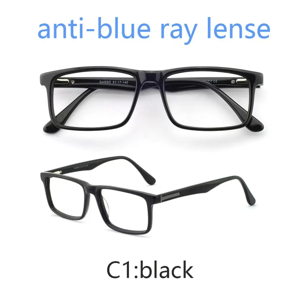 C1a OCCI CHIARI, мужские очки, оправа, очки, oculos de grau gafas, ацетат, прозрачные линзы, оптическая близорукость, очки по рецепту, W-CAPUA - Цвет оправы: C1a