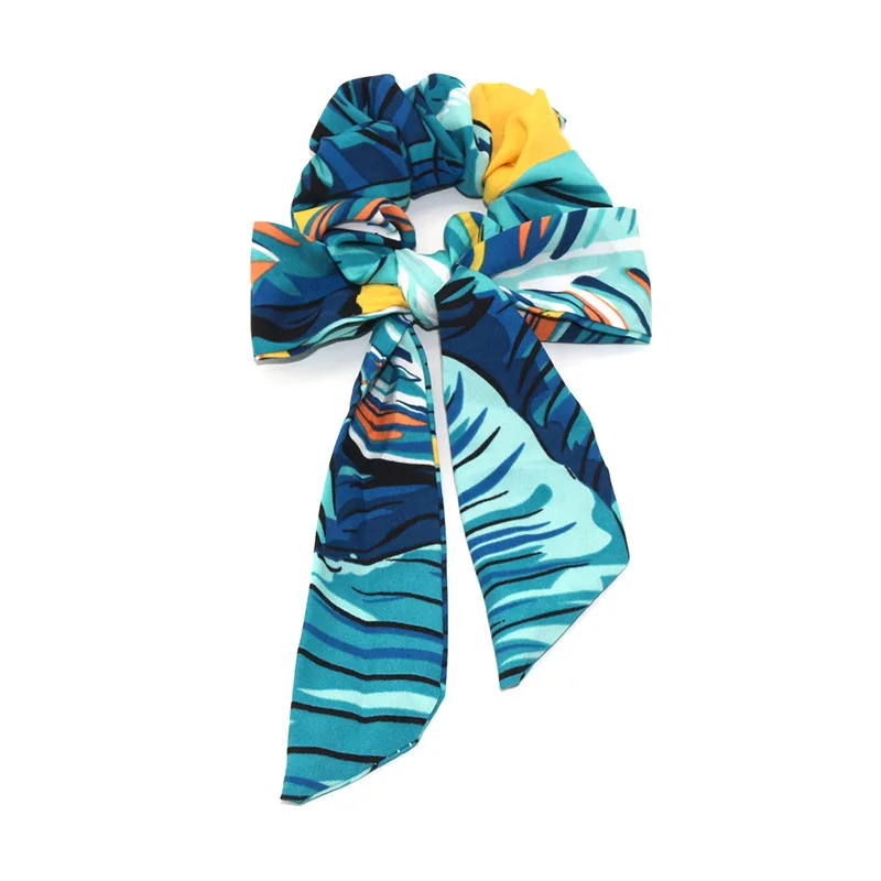 Распродажа кольцо для волос с цветочным принтом и бантом женский головной убор