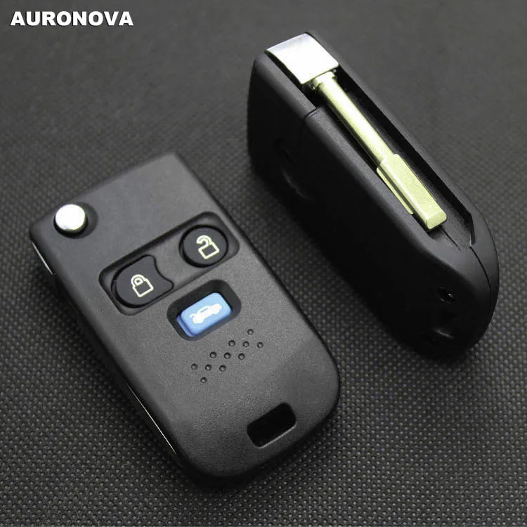 AURONOVA новый обновленный Складной Корпус ключа для Ford Kuga F150 F750 2 + 1 голубые кнопки