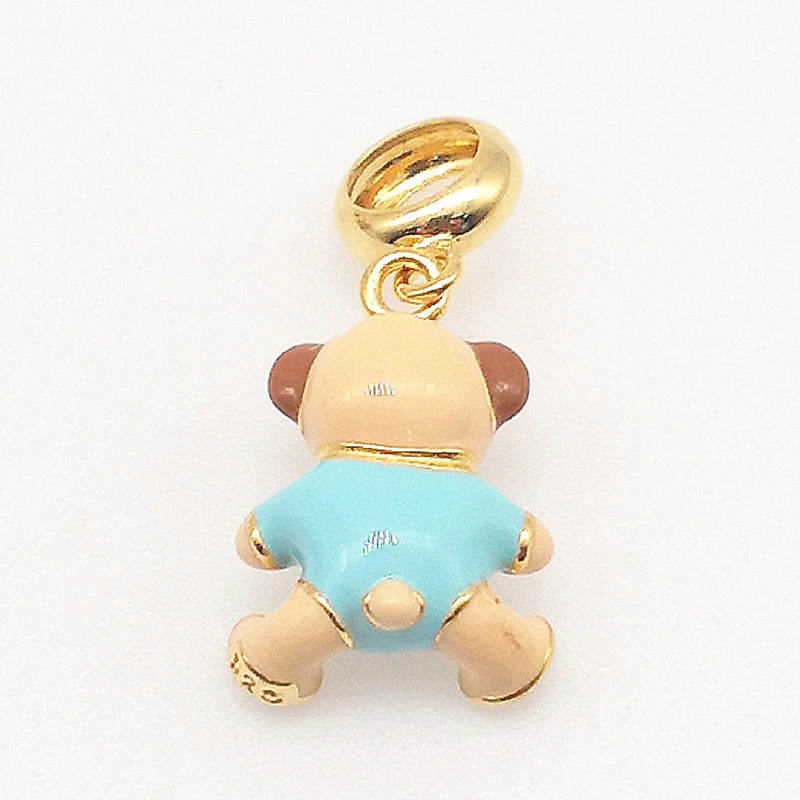 

Authentic 100% 925 Sterling Silver Beads Charm Bear Toy Pendant Charms Gold Color Fit Pandora Bracelets Women Diy Jewelry