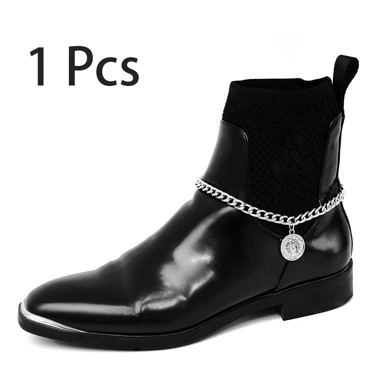 1 Pcs Silver SHIXIN/модные очаровательные браслеты на щиколотке с монеткой в виде Александера для женщин; Современные сандалии; ботинки на высоком каблуке; женская обувь с украшением в виде цепочки на лодыжке - Окраска металла: 1 Pcs Silver