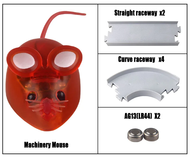 Red Mouse and Track 4 цвета робот мышь со светодио дный подсветкой Bionics игра развивающие интересы Новинка и кляп игрушки трек Raceway игрушки подарок для детей - Цвет: Red Mouse and Track