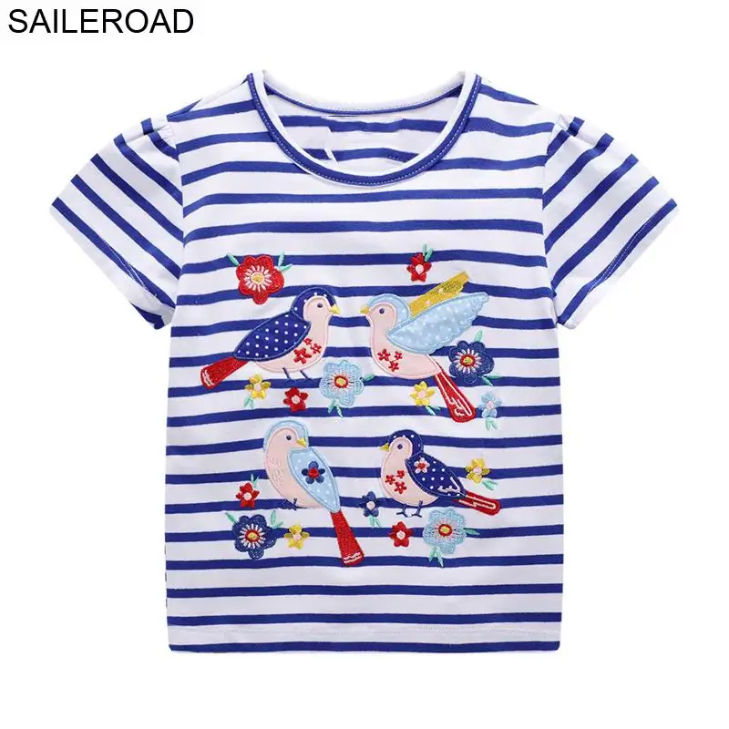 SAILEROAD 2-7лет маленьких девочек с коротким рукавом футболки для летних детей дети одежда для девочек мультфильм кошка с принтом одежды