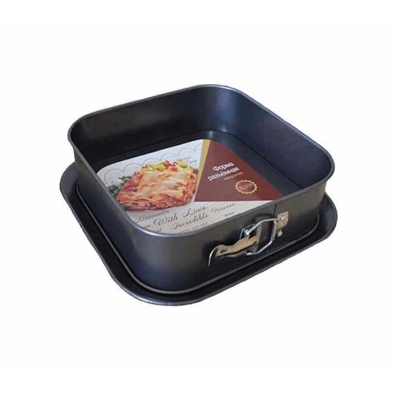 2017 New Springform Pan Cheesecake Leakproof Cake Bakeware Rectangle Nonstick Removable Bottom Gray (9&quot x 9&quot 3&quot) |