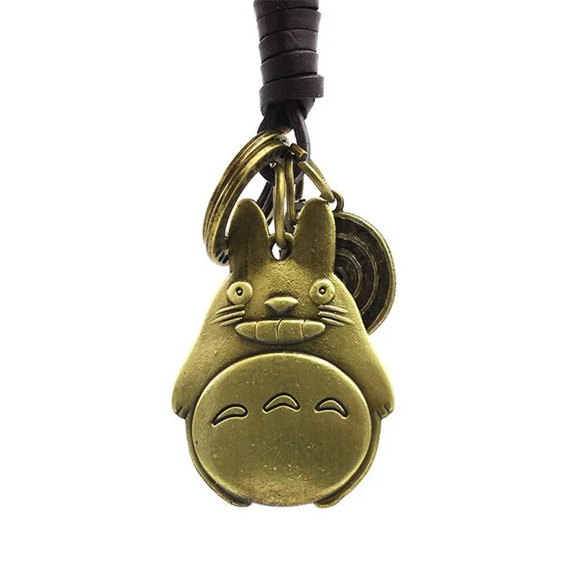Винтажный Totoro бронзовый металлический брелок из воловьей кожи подвеска плюшевые