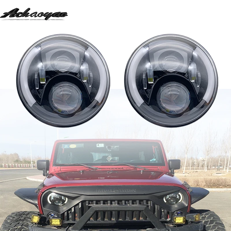 2 шт. 7 дюймов &quot60 Вт светодиодные фары для автомобилей H4 H13 Jeep Wrangler JK Land Rover Defender